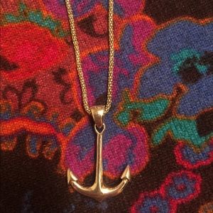 Sterling silver anchor charm on chain